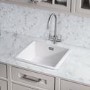 Single Bowl Undermount / Inset White Ceramic Kitchen Sink - Rangemaster Rustique