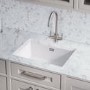 Rangemaster Rustique Single Bowl Undermount and Inset White Ceramic Kitchen Sink