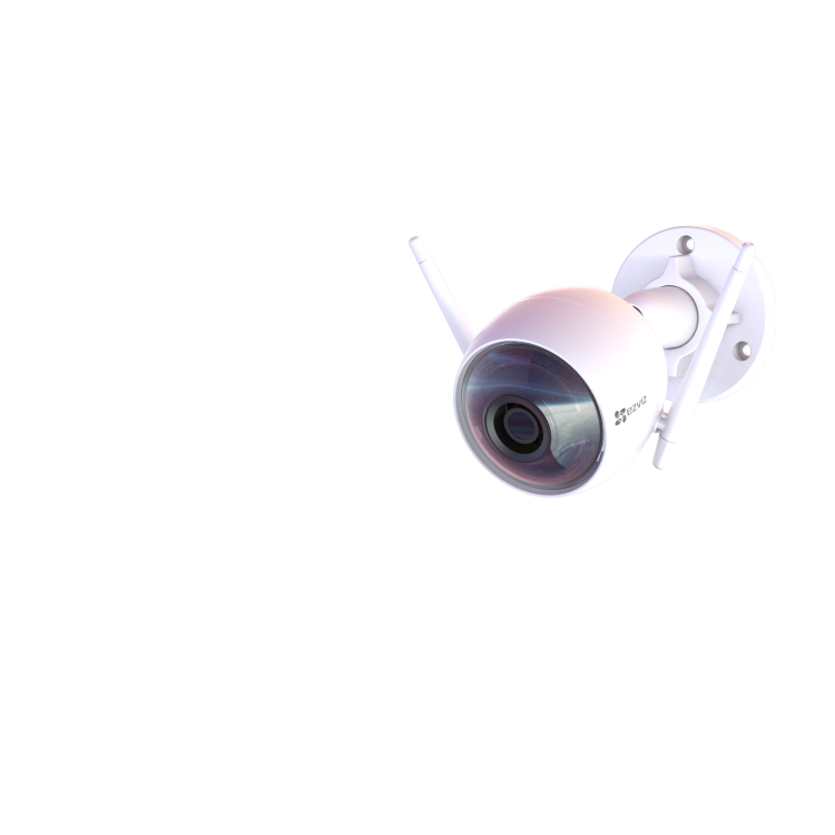 GRADE A1 - EZVIZ ezGuard Plus 1080p Outdoor WiFi Smart Home Security Camera With Siren And Strobe Light Works with Alexa