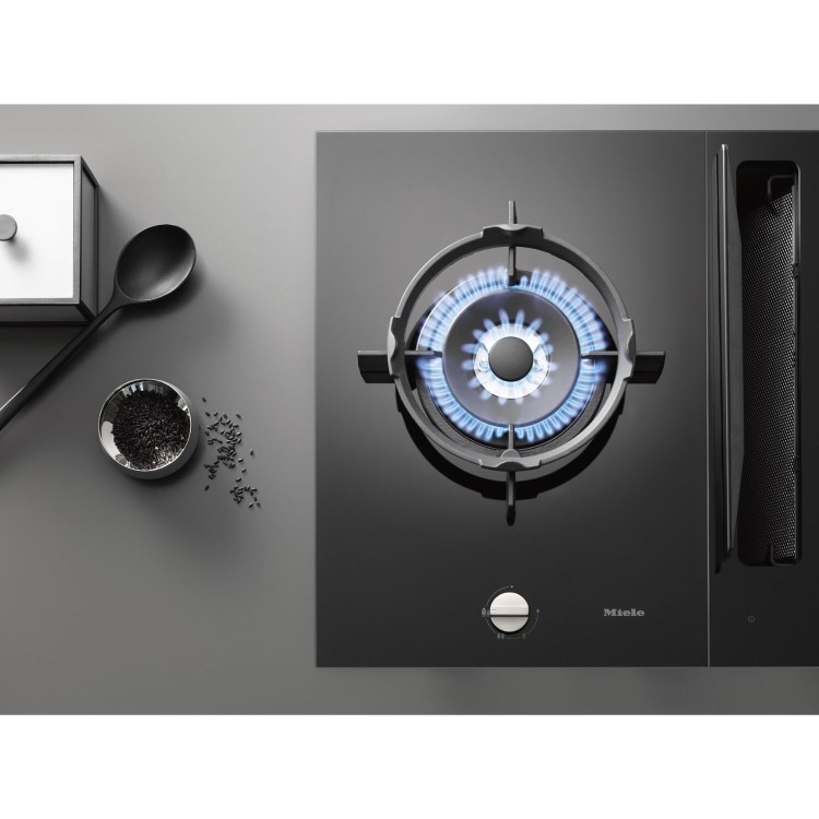 Miele Gas Cooktop Dual Wok Burner - Black
