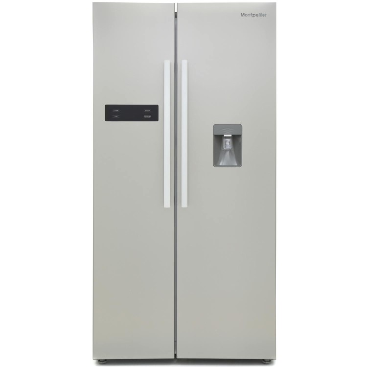 Refurbished Montpellier CSBYS600DS 510 Litre American Style Fridge Freezer Silver
