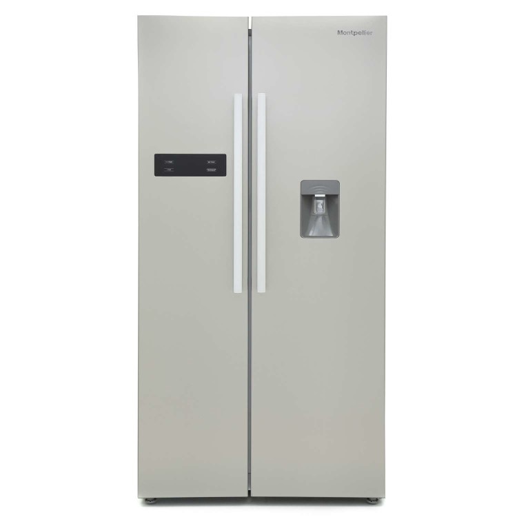 Refurbished Montpellier CSBYS600DS 510 Litre American Style Fridge Freezer Silver