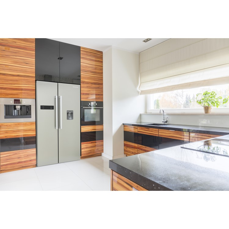 Refurbished Montpellier CSBYS600DS 510 Litre American Style Fridge Freezer Silver