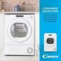 Refurbished Candy CSEH8A2LE-80 Freestanding Heat Pump 9KG Tumble Dryer White