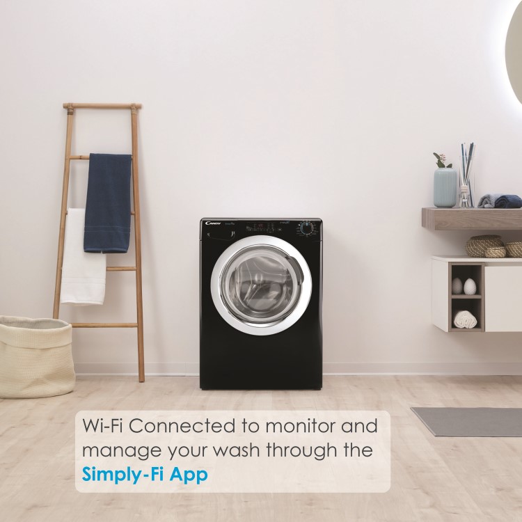 Refurbished Candy Smart Pro CSO14103TWCBE-80 Freestanding 10KG 1400 Spin Washing Machine Black