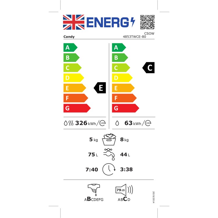 Candy Smart Pro 8kg Wash 5kg Dry 1400rpm Washer Dryer - White