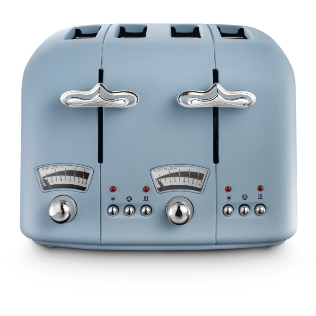 Delonghi CT04.AZ Argento Flora Four Slice Toaster - Blue