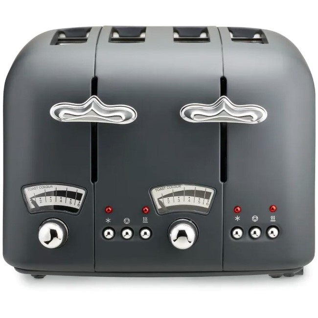 Delonghi CT04.GY Argento Silva 4 Slice Toaster - Grey