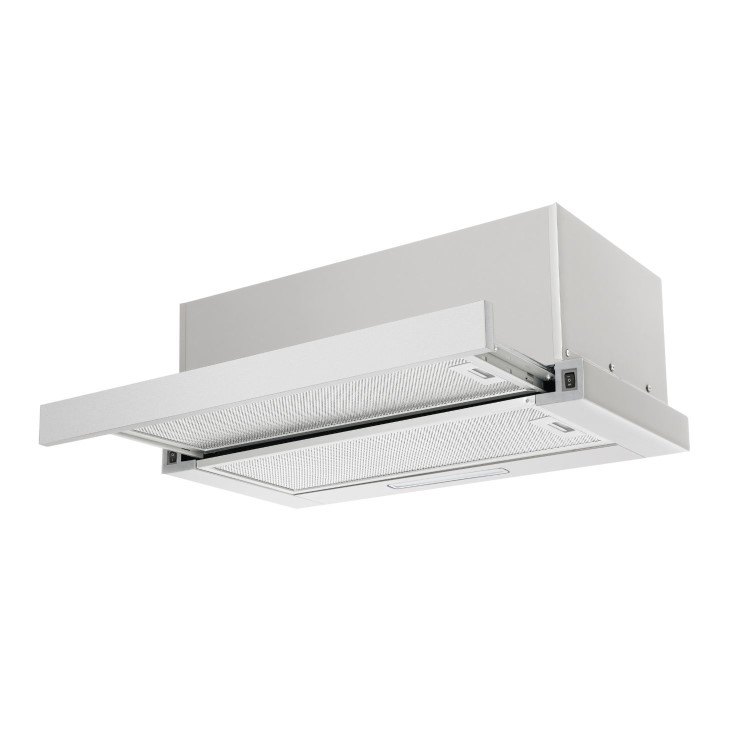CDA 60cm Telescopic Canopy Cooker Hood - Silver