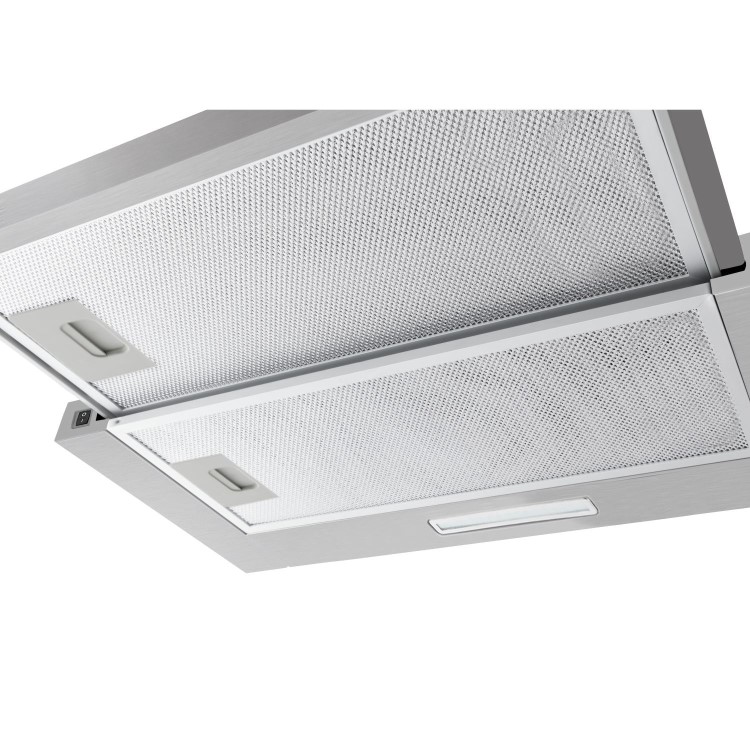 CDA 60cm Telescopic Canopy Cooker Hood - Silver