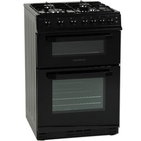NordMende CTG61BK Gas Twin Cavity Black Freestanding 60cm Cooker