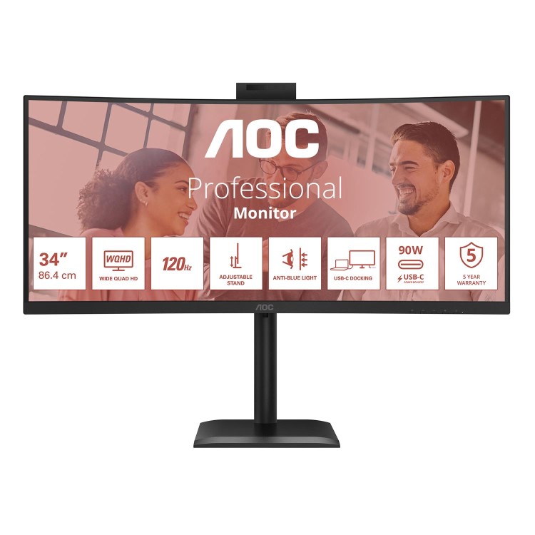 AOC E4 CU34E4CW 34" VA WQHD 120Hz UltraWide Curved Monitor