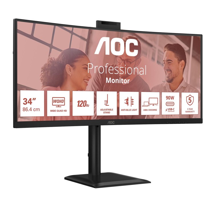 AOC E4 CU34E4CW 34" VA WQHD 120Hz UltraWide Curved Monitor