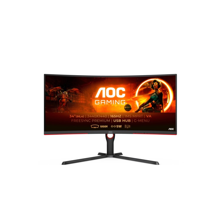 AOC CU34G3S/BK  34" WQHD 165Hz Curved Gaming Monitor