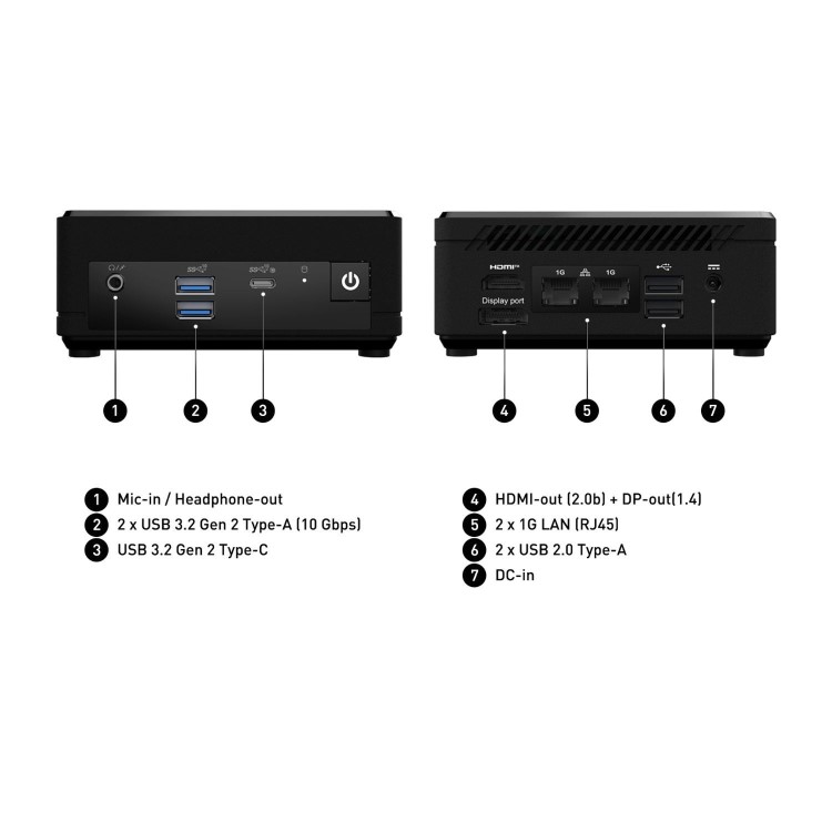 MSI Cubi N ADL SFF Intel N100 4GB RAM 128GB SSD Windows 11 Pro Mini PC