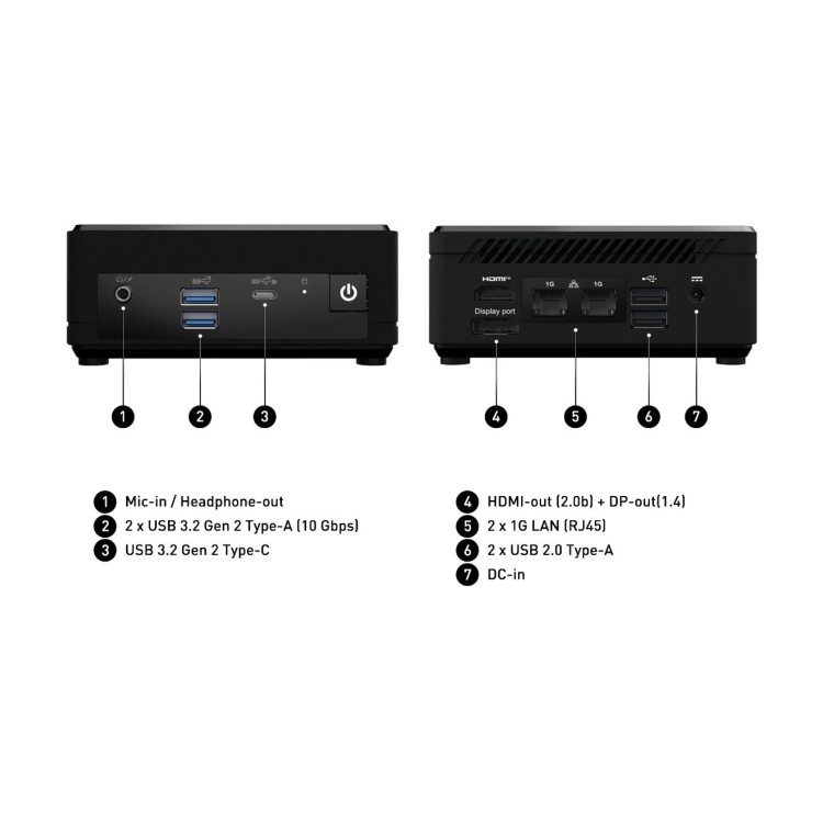 MSI Cubi N ADL S SFF Intel N100 4GB RAM 128GB SSD Windows 11 Pro Mini PC