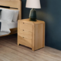 Curved Oak Modern 3 Drawer Bedside Table - Julian Bowen