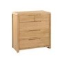Curved Oak Modern Chest of 5 Drawers - Julian Bowen