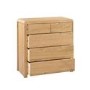 Curved Oak Modern Chest of 5 Drawers - Julian Bowen
