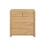 Curved Oak Modern Chest of 5 Drawers - Julian Bowen
