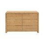 Julian Bowen Curve Oak 6 Drawer Wide Chest of Drawers