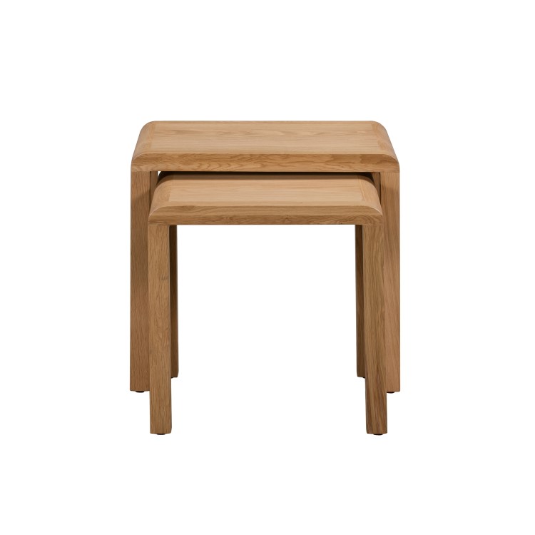 Julian Bowen Curve Oak Nest of 2 Tables