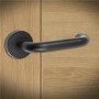 Internal Matt Black Lever Door Handle with Latch and Hinges Pack - 75mm Latch - Curone - XL Joinery