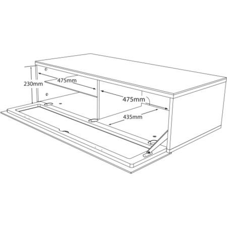 Refurbished MDA Designs Curve 1000 Black TV Cabinet up to 50 inch