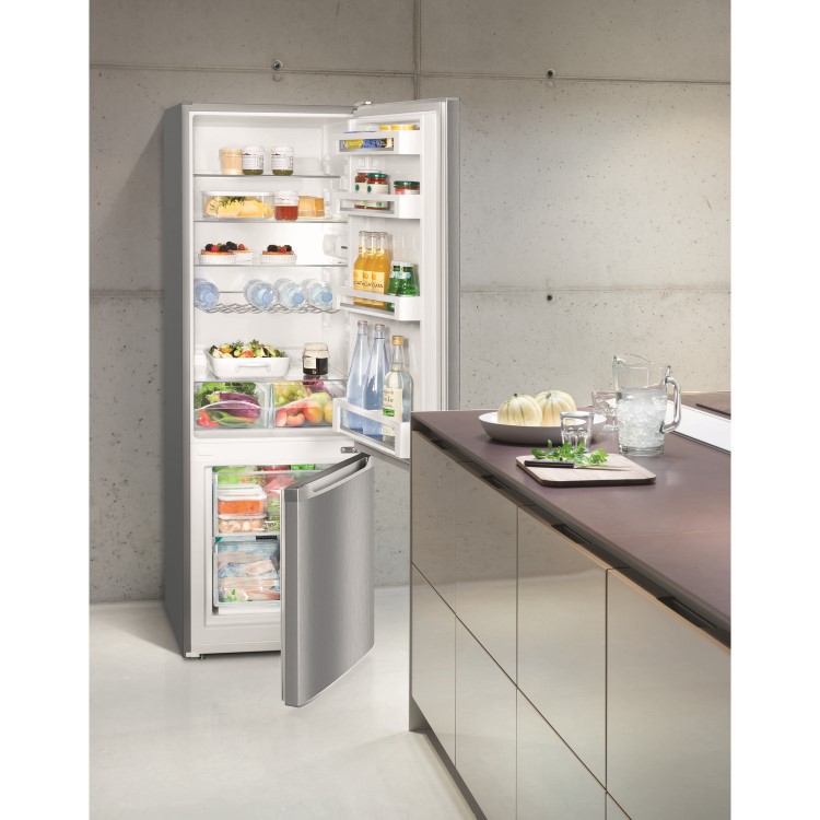 Refurbished Liebherr CUel2831 Freestanding 265 Litre 70/30 Fridge Freezer With VarioSpace Stainless Steel