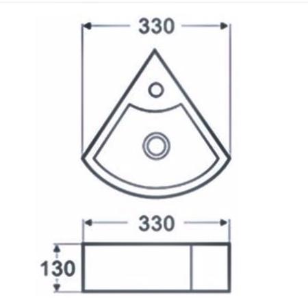 GRADE A1 - Small Cloakroom Countertop Corner Sink - 1 Tap Hole