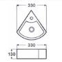 GRADE A1 - Small Cloakroom Countertop Corner Sink - 1 Tap Hole