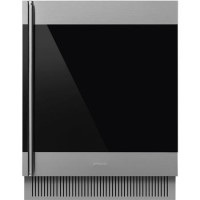 Smeg 38 Bottle Capacity Built-In Dual Zone Wine Cooler - Stainless Steel