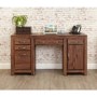 GRADE A3 - Baumhaus Mayan Solid Walnut Twin Pedestal Computer Desk