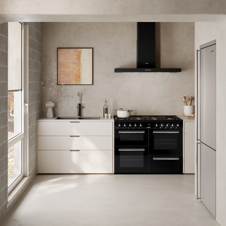 Smeg Concert 110cm Dual Fuel Range Cooker - Black