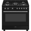 Smeg CX91GMBL Concert 90cm Dual Fuel Range Cooker Black