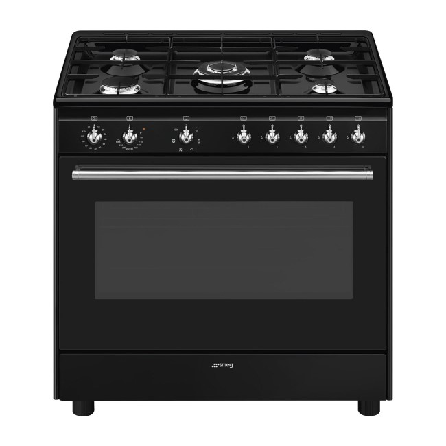 Smeg CX91GMBL Concert 90cm Dual Fuel Range Cooker Black