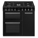 CX93GMBL Smeg Concert 90cm Dual Fuel Range Cooker - Black