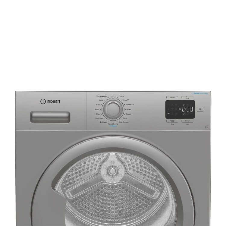 Indesit 9kg Heat Pump Dryer - Silver