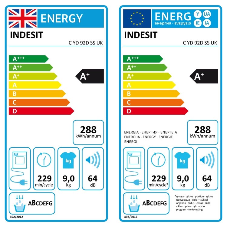 Indesit 9kg Heat Pump Dryer - Silver