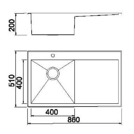 Taylor & Moore Single Bowl Right Hand Drainer Stainless Steel Kitchen Sink