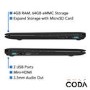 CODA 1.1 Intel Celeron N3350 4GB 64GB eMMC 11.6 Inch FHD Windows 10 S Laptop Includes 1 Year Office 365