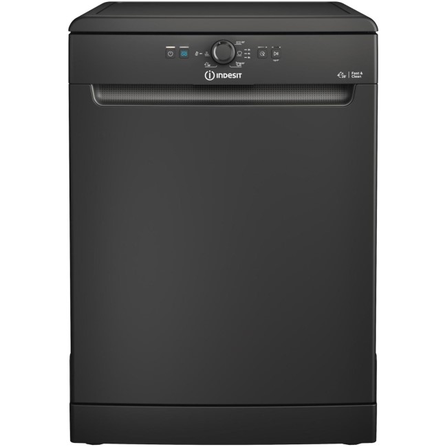 Indesit Fast&Clean 14 Place Settings Freestanding Dishwasher - Black