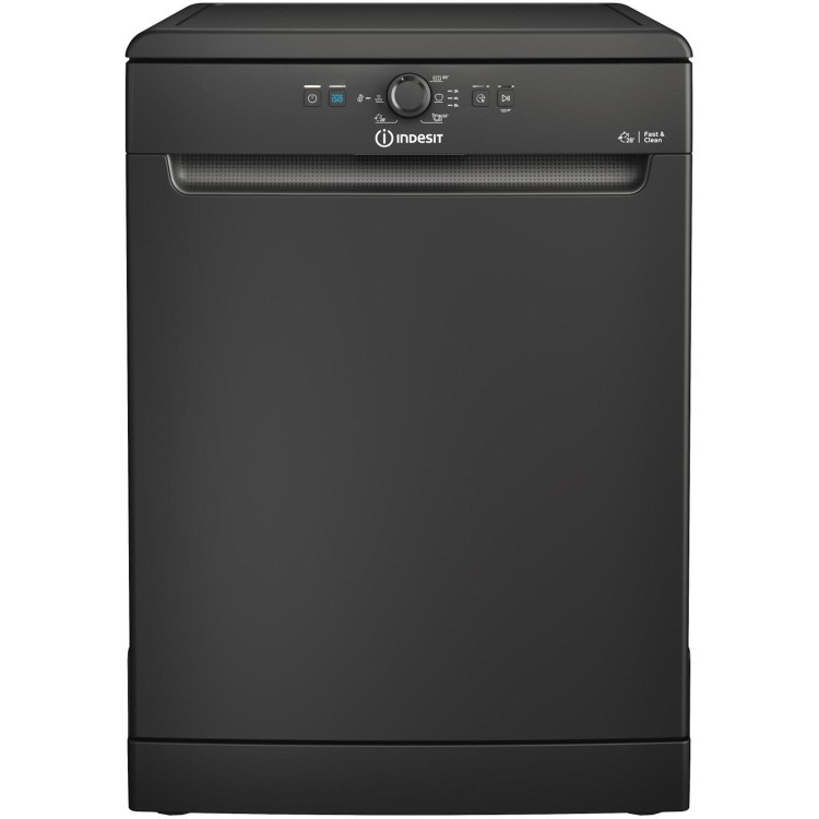 Indesit Fast&Clean Freestanding Dishwasher - Push&Go Black