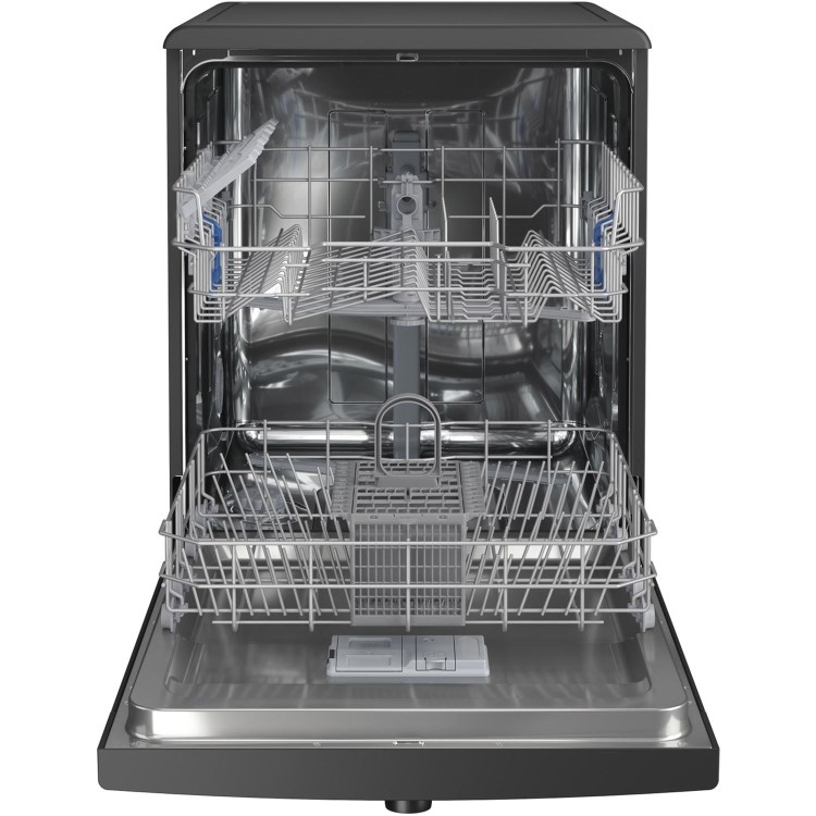 Indesit Fast&Clean Freestanding Dishwasher - Push&Go Black