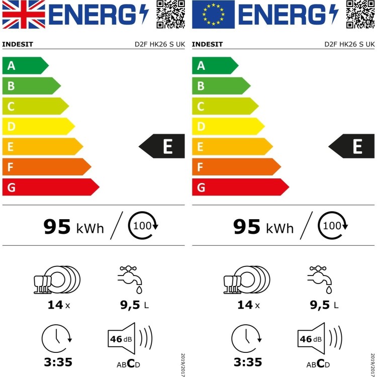 Refurbished Indesit Fast&Clean D2FHK26SUK 14 Place Freestanding Dishwasher Silver