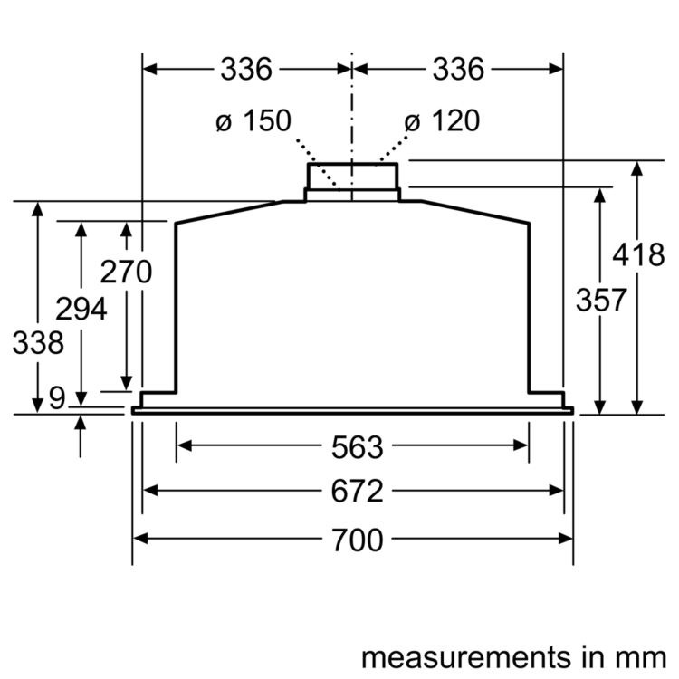 Neff N90 70cm Canopy Cooker Hood - Stainless Steel