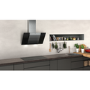 Refurbished Neff D85IBE1S0B 80cm Angled Cooker Hood With Perimeter Extraction Stainless Steel With Black Glass