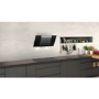 Refurbished Neff D85IBE1S0B 80cm Angled Cooker Hood With Perimeter Extraction Stainless Steel With Black Glass