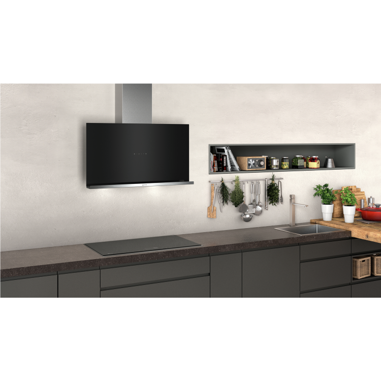 Neff D95FRM1S0B N70 Flat Slimline Design Cooker Hood - Black