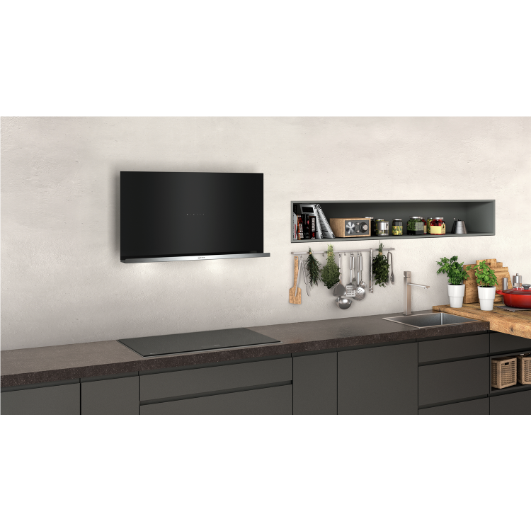 Neff D95FRM1S0B N70 Flat Slimline Design Cooker Hood - Black